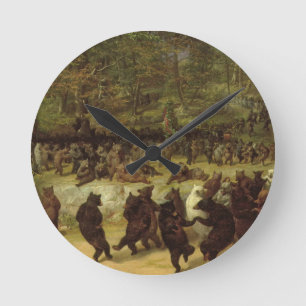 Horloge Ronde Peinture de danse de l'ours - Barbe William Holbro