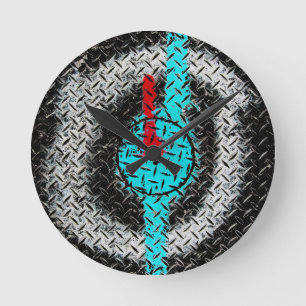 Horloge Ronde Peinture de marquage routier - Bleu Rouge Blanc