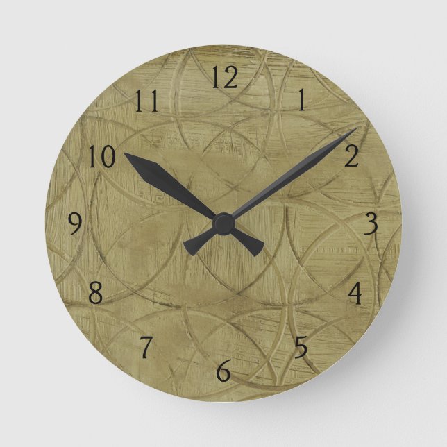 Horloge Ronde Peinture des cercles liés par Jennifer Goldberger (Recto)
