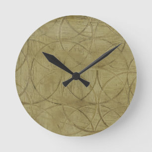 Horloge Ronde Peinture des cercles liés par Jennifer Goldberger