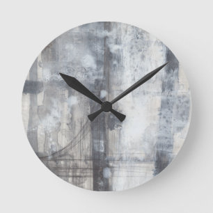 Horloge Ronde Peinture grise contemporaine