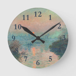Horloge Ronde Peinture impressionniste de Monet Sunset