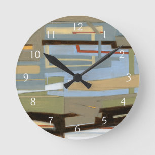 Horloge Ronde Peinture libre moderne d'expression par le Normand