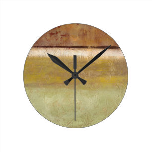 Horloge Ronde Peinture moderne dans les tons de terre par Norman