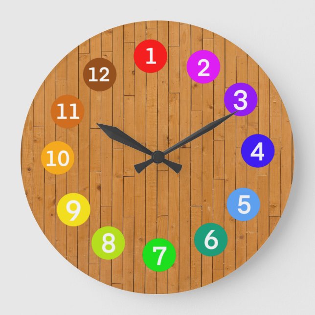 Horloge Ronde Peinture Pallette Arc-en-ciel Couleurs Grande horl (Recto)