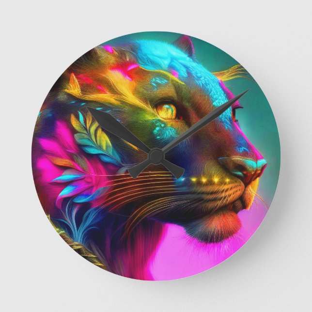 Horloge Ronde Peinture Tiger Portrait (Recto)