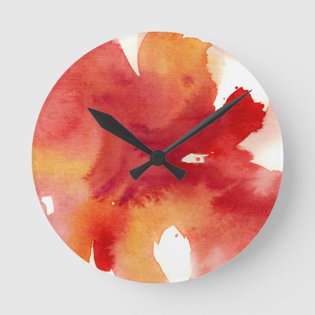 Horloge Ronde Peintures Abstraites à l'aquarelle (Recto)