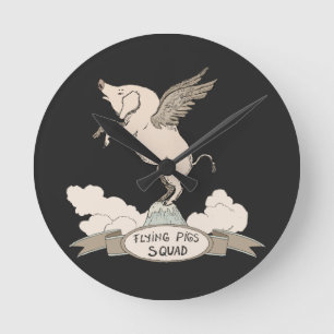 Horloge Ronde Peloton de porcs de vol