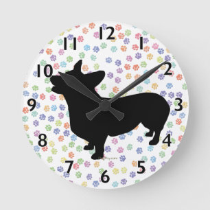 Horloge Ronde Pembroke Welsh Corgi Clock