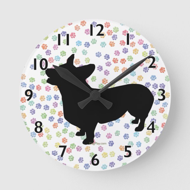 Horloge Ronde Pembroke Welsh Corgi Clock (Recto)