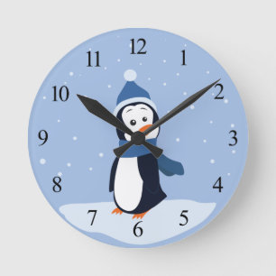 Horloge Ronde Penguin (with numbers)