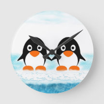 Penguins Sur L'Horloge Iceburg