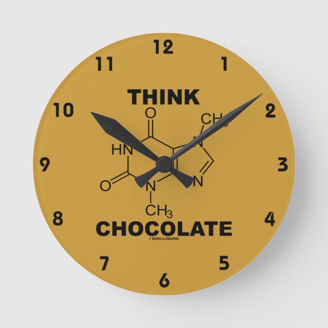 Horloge Ronde Pensez au chocolat (chimie de la molécule de théob (Recto)