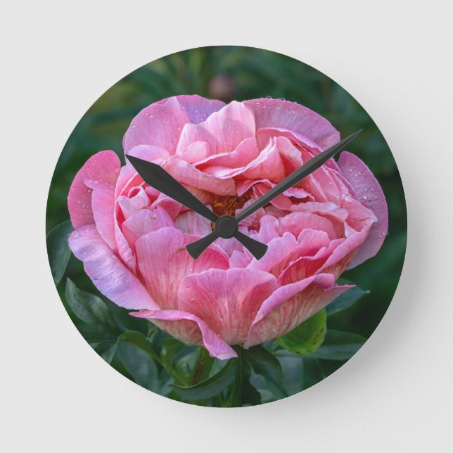 Horloge Ronde Peony rose (Recto)