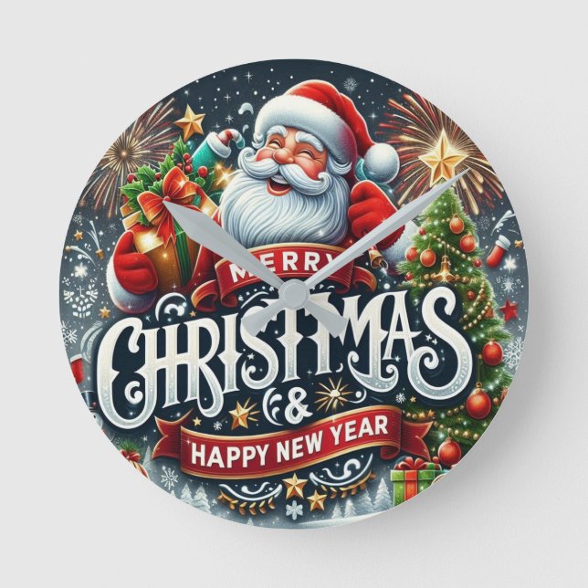 Horloge Ronde Père Noël (Recto)