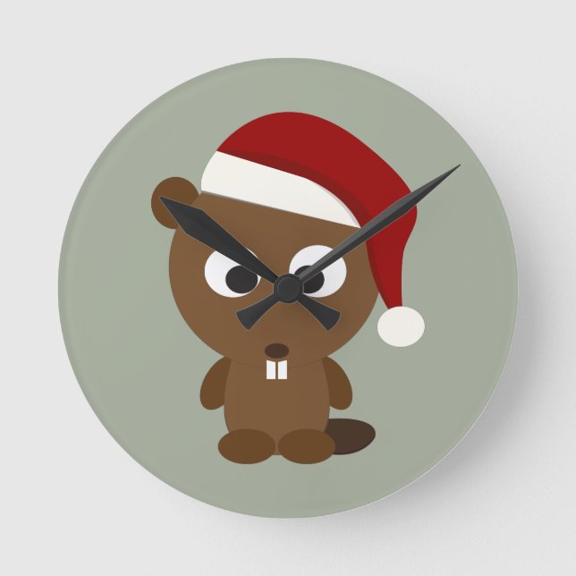 Horloge Ronde Père Noël Beaver (Recto)