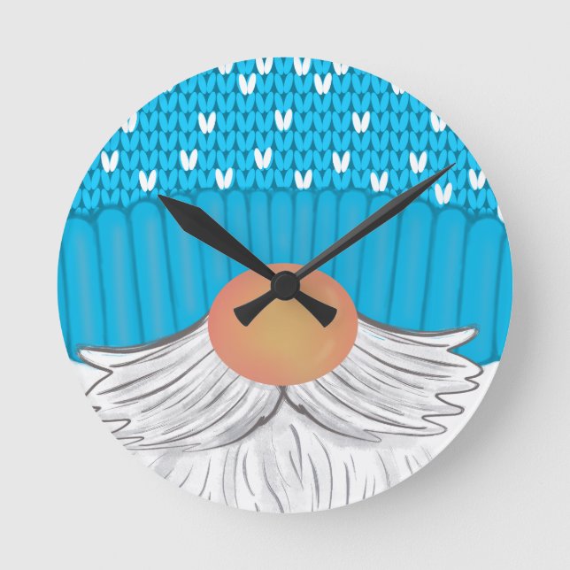 Horloge Ronde Père Noël Noël Gnome Casquette d'hiver Sweat de la (Recto)