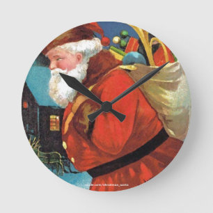 HORLOGE RONDE PÈRE NOËL SANS SAC FULL DE POISON