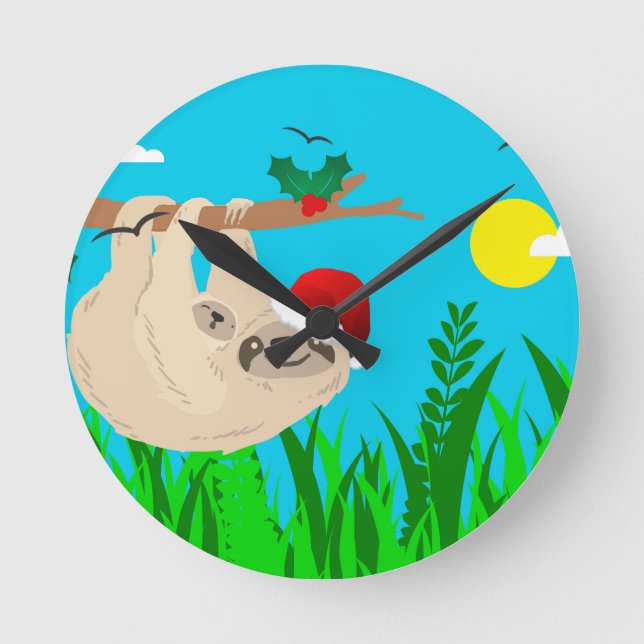 Horloge Ronde père Noël sloth (Recto)
