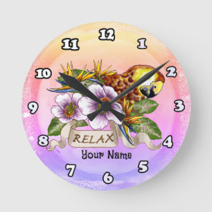 Horloge Ronde Perroquet se détend