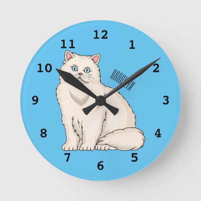 Horloge Ronde Persian cat (Recto)