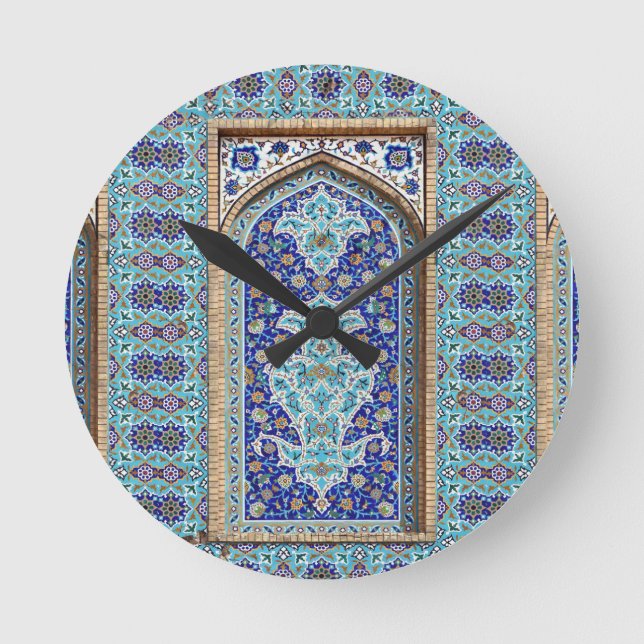 Horloge Ronde Persian elaborate tiled mural design round clock (Recto)