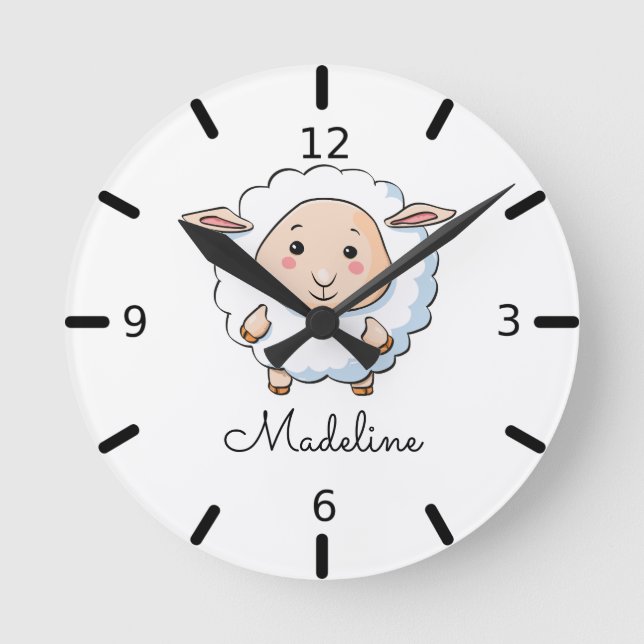 Horloge Ronde Personalize Your Own Baby Sheep (Recto)