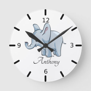 Horloge Ronde Personalized Baby Elephant