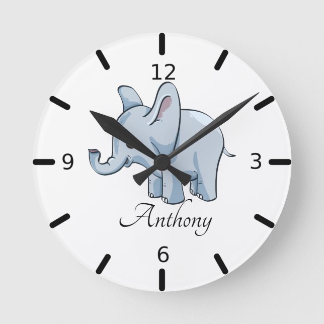 Horloge Ronde Personalized Baby Elephant (Recto)