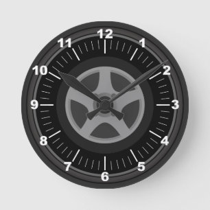 Horloge Ronde Personalized Blacked Out Tire and Rim
