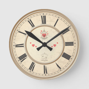Horloge Ronde Personalized Custom Vintage Your Own Photo & texte