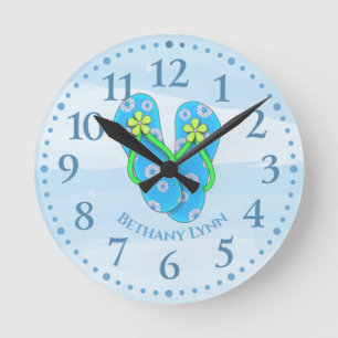 Horloge Ronde Personalized Flip flop Wall Clock