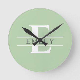Horloge Ronde Personalized Initial Wall Clock, Custom Name Clock