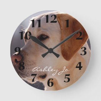 Horloge Ronde Personalized Labrador Retriever Wall Clock