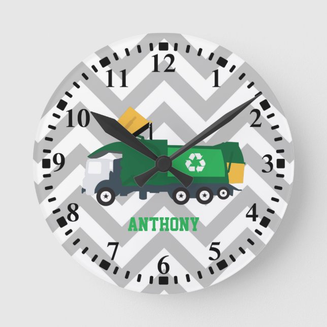 Horloge Ronde Personalized recycling Garbage Truck (Recto)