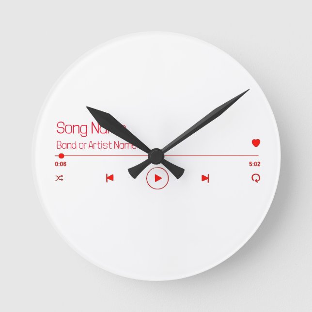 Horloge Ronde Personnalisable votre musique préférée (Recto)