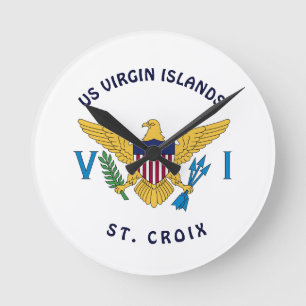 Horloge Ronde Personnalisation du drapeau des îles Vierges améri
