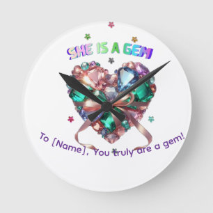 Horloge Ronde Personnalisé Elle Est Un Bijou Cadeau De Pierre Pr