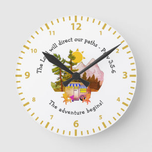 Horloge Ronde Personnalisé VAN LIFE AVENTURE Christian