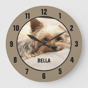 Horloge ronde personnalisée Yorkie Terrier