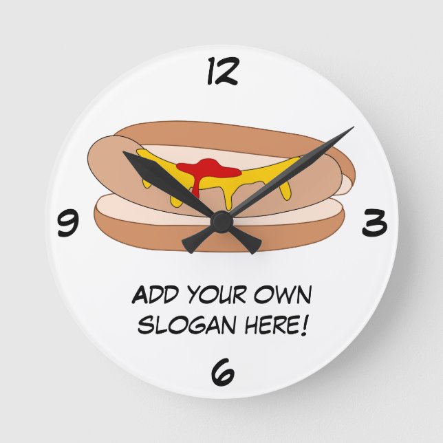 Horloge Ronde Personnaliser de ce graphique Hot Dog (Recto)