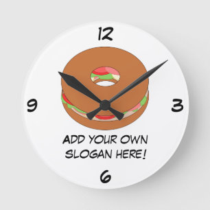 Horloge Ronde Personnaliser de cette image Bagel