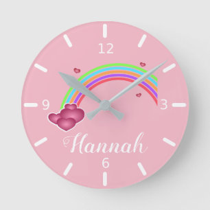 Horloge Ronde Personnalisez votre propre arc-en-ciel coloré