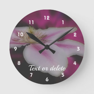 Horloge Ronde Personnalité de White Clematis