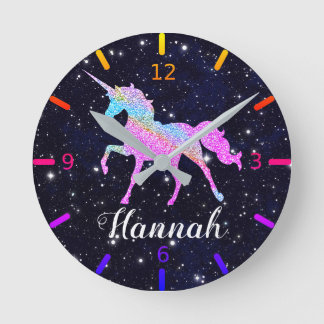 Horloge Ronde Personnalité du Colorful Unicorn Large Clock