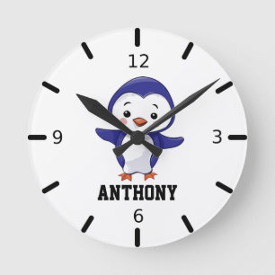 Horloge Ronde Personnalité du Pingouin