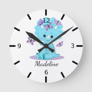 Horloge Ronde Personnalized Baby Triceratops