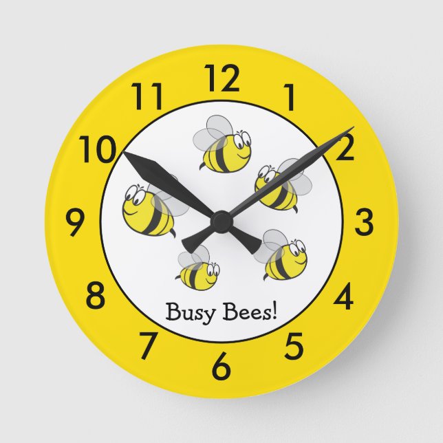 Horloge Ronde Personnalized Bumble Bee Round Clock (Recto)