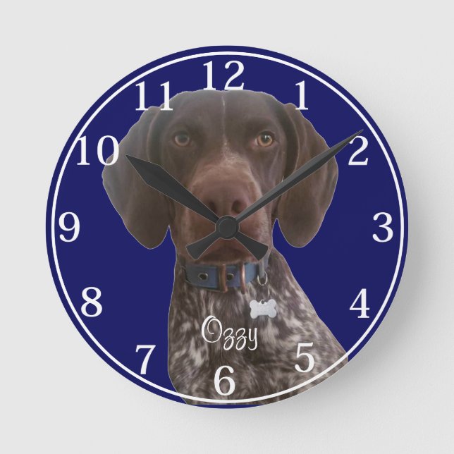 Horloge Ronde Personnalized German Short haired Pointer clock (Recto)