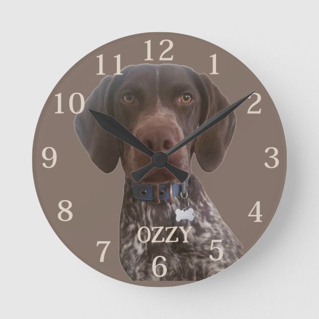 Horloge Ronde Personnalized German Short haired Pointer clock (Recto)